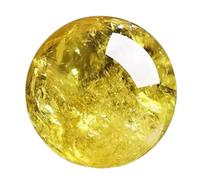 ZDVHOMCB Citrine Quartz Crystal Ball with Wooden Stand,Modern Decoration Spiritual,Feng Shui Sphere Home Art Decorations,8~9cm