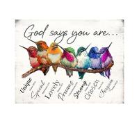 ZDVHOMCB Hummingbird Joy Scripture Wall Decor - The Lord Has Done Great Things Print on Canvas, Colorful Christian Art for Living Room or Prayer Room Unframed,08x12inch(20x30cm)