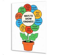 ZDVHOMCB Kindness Inspirational Quotes Canvas Wall Art,Ways to Show Motivational Canvas Print Painting Artwork for Kids Nursery Classroom Wall Decor Poster 12x18inch(30x45cm)