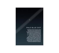 ZDVHOMCB Pale Blue Dot Inspired Space Quote Poster, Earth from Space Astronomy Wall Art for Science Lovers, Office, Study Room Framed,12x18inch(30x45cm)