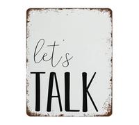 ZDVHOMCB Retro Speech Metal Sign Lets Talk Vintage Tin Plaque Educational Wall-Art for Classroom Room 8 X 12 in
