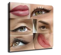 ZDVHOMCB Salon Permanent Makeup Guide Poster Canvas Wall-Art | Professional cosmetic tattoo reference printed on premium canvas for studio(Framed,12x18inch(30x45cm))