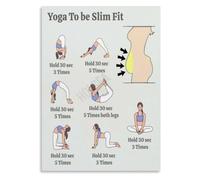 ZDVHOMCB Yoga Core Burn Poster Belly Fat Reduction Workout Chart | Gentle yet effective poses suitable for all fitness levels aiming to slim(Framed,08x12inch(20x30cm))