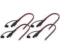 zdyCGTime 14AWG SAE Connecteur rapide à 2 broches à prise unique,Câble d'extension Automobile SAE avec capuchon, connecteur SAE 12 V à 2broches,Convient pour les motos,les voitures,etc.(30cm/4Pièces)