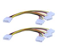 zdyCGTime 2-Pack Molex 4 Broches d'alimentation Y Splitter Cable - 3 Femelle vers 1 Mâle (20,3 cm)