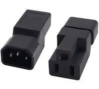 zdyCGTime 2Pack 3 Broches C14 à NEMA 5-15R Connecteur d'alimentation de l'ordinateur 10A/125V NEMA5-15R 3 Trous à IEC 320 C14 PDU Mâle Adaptateur D'extension d'alimentation UPS Américain(C14 à 5-15R)