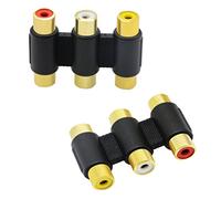 zdyCGTime (2Pack) -3-RCA Jacks aux Prises 3-RCA Coupler, Femelle vers Femelle 3-RCA Adaptateur Blanc/Rouge/Jaune.