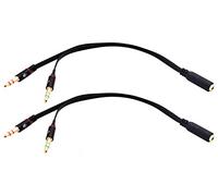 zdyCGTime 3 pôles 3,5 mm AUX femelle à 2 x 3,5 mm mâle et câble stéréo, câble séparateur audio en Y de 3,5 mm, utilisé pour les téléphones intelligents, tablettes, MP3, MP4.(20cm)