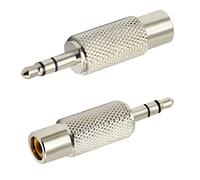zdyCGTime 3 pôles 3,5mm mâle (1/8 Pouce) vers connecteur Adaptateur Jack Femelle RCA,Adaptateur Audio RCA vers 3,5mm, adapté aux Haut-parleurs,téléphones,mp3 et Autres appareils.(Argent/2Pièces)