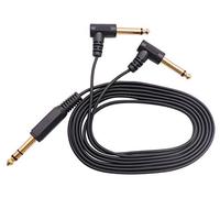 zdyCGTime 3 pôles 6,35mm à 2 pôles 2 6,35mm câble séparateur audio en Y,plaqué or 90° 1/4 pouce 6,35mm mâle stéréo TRS à 2 6,35mm 1/4 pouce mâle TS mono câble audio séparateur.(1,8M/1Pièces)