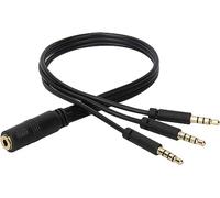 zdyCGTime 4 pôles 3,5 mm 1/8 "pouce femelle à 3 3,5 mm mâle casque microphone et câble séparateur audio stéréo en Y, pour adaptateur smartphone vers haut-parleur. (30 cm / 1 pc)
