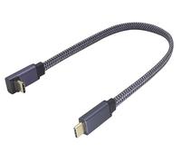 zdyCGTime 60W3A USB 3.1C tête bougée vers Le Haut de 90 degrés, USB C Bande 10Gbps Fil de Tissage, Transmission vidéo 4K60hz,éléphones Mobiles (30cm) (Male to Male Upward Bend, 30cm)
