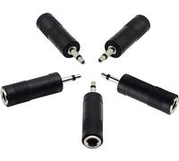 zdyCGTime Adaptateur 3,5mm à 6,35mm, adaptateur jack 3,5 mm mono 1/8 pouce audio mâle à 6,35 mm 1/4 pouce femelle adaptateur de prise de microphone.(5 pièces)