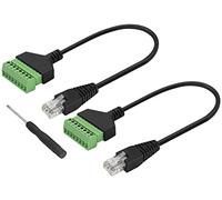 zdyCGTime Adaptateur de borne à vis RJ45 cristal mâle vers 8 broches câble sans soudure RJ45/8P 8C câble de prise réseau Ethernet pour CCTV DVR Cat6 Cat5 coupleur en ligne.(30 cm/2 pièces)