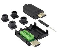 zdyCGTime Adaptateur de borne à vis sans Soudure HDMI,HDMI Mâle à 20 Broches/Voie Femelle Module de Signal de Connecteur de Carte de dérivation de borne à Ajustement.(2Pièces/Mâle)