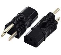zdyCGTime Adaptateur de Prise d'alimentation 3 Broches C13 Femelle vers NEMA 5-15P mâle pour Ordinateur Standard 10 A/125 V (XH-A03-1) (NEMA 5-15P vers IEC 60320-C13)(2 Pièces)