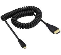 zdyCGTime Câble à ressort HDMI vers HDMI D,Câble mâle HDMI ultra haute définition 1080P,Câble HDMI D 1,5m 4k,Prend en charge le câble à ressort droit Ethernet,3D,audio et vidéo 4K.(Noir / 2m)