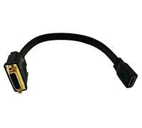 zdyCGTime Câble Adaptateur HDMI vers DVI, 0,3 m Plat Fin HDMI Femelle vers DVI 24 + 5 Femelle convertisseur vidéo, HDMI vers DVI-D Cordon 1080p pour HDTV, Plasma, DVD et projecteur.