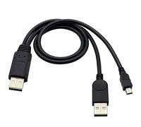 zdyCGTime Câble D'adaptation en y Mini USB,USB 2.0 mâle type y vers USB2.0 mâle+MINI Câble Multifonction à 5 Broches pour Contrôleurs PS3,Appareils Photo Numériques,Disques Durs Mobiles(50cm/M)