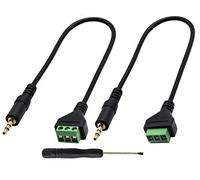 zdyCGTime Câble de borne à vis de 3,5 mm,audio stéréo 3 broches 3,5 mm (1/8 pouce) mâle à 3 broches/vis femelle à boulon Câble adaptateur de type casque AV.(30cm/2pièces)