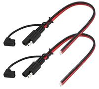 zdyCGTime Câble d'extension SAE 12V 2broches SAE à Prise Unique avec Capuchon Anti-poussière,Prise SAE 14AWG pour Panneau Solaire,Convient aux Motos, Voitures, tracteurs, etc.(30cm/2Pièces)