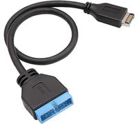 zdyCGTime Câble d'extension USB 3.1 pour panneau avant vers USB 3.0 20 broches pour carte mère, compatible avec ASUS/STRIX Z270I/Z270G, etc. (30 cm/noir)