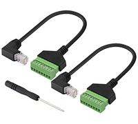zdyCGTime Câble Ethernet Cat6 à 90 degrés (se baisser)Rallonge de connecteur de borne à vis RJ45 mâle à 8broches,8P 8C Crystal Head à 8 positions Terminal Pass-Through Network Extender.(2Pièces/30cm)