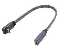 zdyCGTime Câble plat USB C 3.1 à 90 degrés angle vers le haut et vers le bas USB 3.1 Gen2 mâle vers femelle 10 Gbit/s et 60 W Cordon de charge pour MacBook, iPad, SSD, KYY, moniteur portable