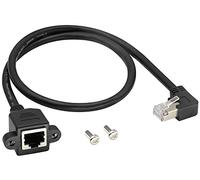 zdyCGTime Câble Réseau Blindé de Catégorie 6 à 90 degrés Mâle à Femelle avec Câble d'extension Réseau Auriculaire,Connecteur de Câble d'extension LAN(À droite/0,6m)