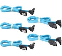 zdyCGTime câble SATA III câble de données SDD HDD traversant 6gbps avec loquet de verrouillage compatible avec SATA HDD, SSD, lecteur de CD, CD Writer 19 pouces (Pack de 5 / bleu) (bend to right)