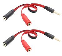 zdyCGTime Câble séparateur audio en Y 3,5mm, adaptateur de microphone pour casque audio AUX 4 broches 3,5mm mâle à 2x3,5mm femelle, utilisé pour les smartphones, tablettes, MP3, MP4. (20 cm)
