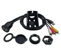 zdyCGTime Câble USB encastré 3,5 mm - 1 m - Rallonge RCA - Tableau de bord - Pour voiture, bateau, moto