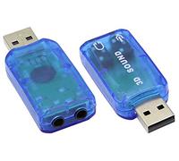 zdyCGTime Carte Son stéréo USB Externe 5.1,Adaptateur Audio virtuel 5.1 canaux USB 2.0 vers 3D,Compatible avec Windows et PC,Ordinateur Portable,Plug and Play.(Pack de 2 /Bleu)