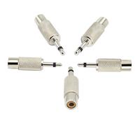 zdyCGTime connecteur Adaptateur 2 pôles 3,5mm 1/8 "mâle vers RCA Femelle,Adaptateur RCA vers 3,5mm Audio TS,Compatible avec Haut-parleurs, téléphones, mp3 et Autres appareils.(Argent/5 pièces)