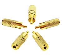 zdyCGTime Connecteur d'adaptateur de Prise Audio Femelle 3,5mm (1/8 Pouce) vers RCA Femelle, Adaptateur Audio RCA vers 3,5mm plaqué Or, pour câble Adaptateur de Casque 3,5mm.(5pièces)