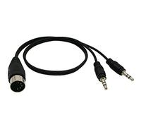 zdyCGTime DIN 5 Broches vers Dual 3.5 mm (1/Q900) TRS stéréo mâle câble Audio Professionnel Premium Adaptateur Audio pour Bang & Olufsen, Naim, Quad. systèmes stéréo < 0.5 m >