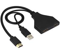zdyCGTime HDMI 2.0 vers Double HDMI 1 vers 2 HDMI Femelle,4K,30HZ Sortie Audio et vidéo,Splitter HDMI 1 en 2 Sorties avec Alimentation USB,Applicable à Tout Appareil avec Interface HDMI.(Noir)