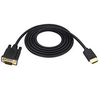 zdyCGTime Interface plaquée or Adaptateur HDMI mâle vers VGA mâle,câble audio et vidéo full HD 1080P HDMI VGA,compatible avec les ordinateurs,ordinateurs portables,projecteurs,HDTV.(1.8M)