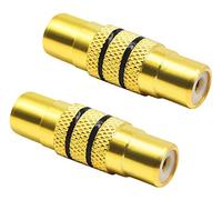 zdyCGTime Lot de 2 adaptateurs Audio vidéo RCA Femelle vers RCA Femelle Plaqué Or 1 RCA-Black Circle.