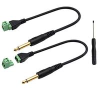 zdyCGTime Lot de 2 câbles connecteurs 6,35 mm stéréo Audio mâle vers 2 Broches Femelles à Visser avec bornes de vissage pour Microphone 30 cm 2-Pole/M
