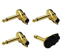 zdyCGTime Lot de 4 connecteurs à Angle Droit pour Haut-Parleur, câble de Brassage, Serpents plaqués Or mâle 6,35 mm