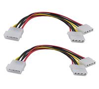 zdyCGTime Molex 4 Broches d'alimentation Y Câble Répartiteur - 2 Femelle vers 1 Mâle (Lot de 2)