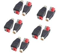 zdyCGTime RCA Adaptateur de Haut - Parleur Femelle,RCA Femelle à 2 Broches Spring Press Terminal sans Soudure Adaptateur Vidéo pour CCTV et Phono. (10 Pack)