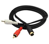 zdyCGTime S-Video Câble séparateur Mini DIN Y 4 broches, combinaison plaquée or Câble adaptateur d'extension séparateur Y audio 4 broches Mini DIN S-Vidéo mâle à 2 RCA mâle.(5Pieds/1,5M)