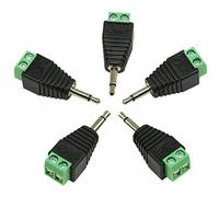 zdyCGTime TS 3,5 mm mono mâle vers 2 broches Bornes à femelle auxiliaire casque Balum adaptateur convertisseur (5-Pack)