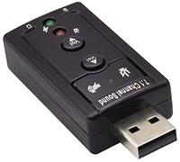zdyCGTime USB 2.0 Virtual7.1 Channel Stereo Audio Adapter Carte Son Externe,avec 3,5 mm Ports Audio et Microphone,Amplificateur Interne et Commandes de Volume.Plug and Play.(Noir)