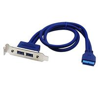 zdyCGTime USB 3.0 A vers 19 Broches Double USB A 3.0 Femelle PCI Bracket Vis Support Type vers 19pin Femelle câble Adaptateur de Carte mère