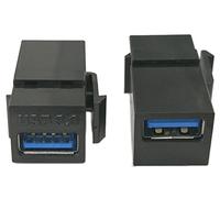 zdyCGTime USB 3.0 Keystone Jack Inserts, (2-Pack) Adaptateurs USB 3.0 Femelle vers connecteur Femelle pour Plaque Murale Outlet Panel-Black