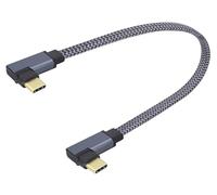 zdyCGTime USB 3.1 60W 3A Charge Rapide de Type C Paires de câbles tissés à 90 degrés courbés vers Le Haut., adapté à la boîte de Disque SSD. (30 cm) (Male to Male Bend to The Right（30cm）)