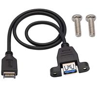 zdyCGTime USB 3.1 Type-e En-tête du Panneau avant vers USB 3.0 Adaptateur d'extension USB-A femelle,Serrure à double vis le type de montage de panneau de câble de données USB3.0 standard.(50cm)